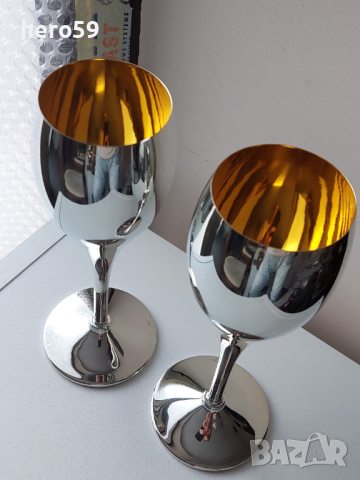 Два броя сребърни чаши за вино-сребро 800, снимка 3 - Чаши - 45024789
