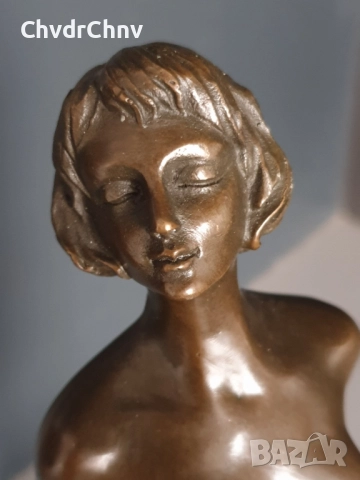 36см-4кг Bruno Zach статуетка/еротика/австрийска бронзова скулптура/фигура на гола жена с камшик, снимка 7 - Статуетки - 52905949