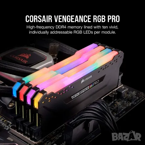 RAM ПАМЕТ Corsair Vengeance RGB PRO 32 GB (4 x 8 GB) DDR4 3733 MHz C17 XMP 2.0 Enthusiast LED!, снимка 2 - RAM памет - 49095591