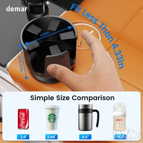 Стойка за таблет OHLPRO 2-в-1, държач за чаша за кола, регулируемо завъртане на 360°, 7"-11" таблет, снимка 4 - Аксесоари и консумативи - 49496495