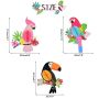 3D 3 бр папагал папагали тропически птици от картон украса декор парти рожден ден, снимка 5