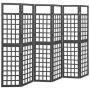 vidaXL Параван за стая, 6 панела, масивна ела, черен, 242,5x180 см(SKU:316485, снимка 1 - Други - 45131108
