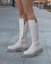 Равни ботуши - бежова кожа - DG90

, снимка 2