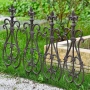 Декоративна чугунена ограда за цветни лехи Sungmor, висока 66 см, пакет от 4 здрави панела, снимка 4