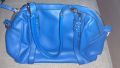 Синя дамска чанта с къса и дълга дръжка, снимка 1