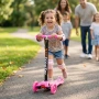 Детска сгъваема тротинетка 21st Scooter със светещи силиконови колела, розова, снимка 5