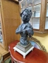 Уникален голям антикварен колекционерски английски бронзов бюст , снимка 5