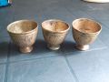 Три стари бронзови зарфа - зарф, бронз, месинг, снимка 1 - Антикварни и старинни предмети - 45918252