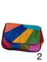 Многоцветна дамска кожена чанта за през рамо, снимка 2