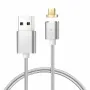 Захранващ магнитен кабел Micro USB, 1м, FAST charge, бял със светлинна индикация, снимка 2