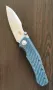 Колекционерски нож ZT 0850 CPM 20CV Carbon Fiber Blue , снимка 3