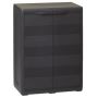 vidaXL Градински шкаф за съхранение с 1 рафт, черен(SKU:43706