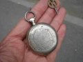 СТАР СРЕБЪРЕН ДЖОБЕН ЧАСОВНИК С КЛЮЧЕ, снимка 7