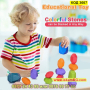 Детска дървена игра с цветни камъчета за баланс и декорация - КОД 3607, снимка 16