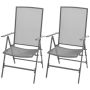 vidaXL Градински регулируеми столове, 2 бр, стоманена мрежа, снимка 1 - Градински мебели, декорация  - 45079935