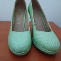 Дамски обувки Тамарис Tamaris 38 естествена кожа бледозелени, снимка 7 - Дамски обувки на ток - 45208023
