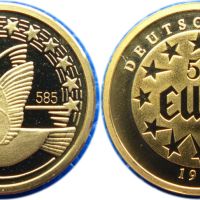 Златна монета "Гълъб на мира" 1/20 oz 1998, снимка 1 - Нумизматика и бонистика - 45483793