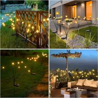 AONESY соларни светлини за декорация на градина, 4 пакета от 32 светодиода, водоустойчиви,топло бяло, снимка 9 - Соларни лампи - 45542100