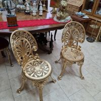 Уникален чифт антикварни месингови градински столове , снимка 6 - Антикварни и старинни предмети - 45540225