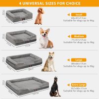 Легло за малки кучета ASHAL, меко, удобно пухкаво с неплъзгащо се дъно, сиво (60x46x15 см), S, снимка 2 - За кучета - 45111505