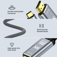DGHUMEN USB C/Thunderbolt 3/4 към HDMI 2.1 кабел 8K 1m (8K@60Hz,4K@120Hz), снимка 5 - Друга електроника - 45372710