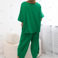 Дамски памучен комплект блуза + панталон, 3цвята , снимка 10 - Комплекти - 45670203