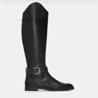 Zara ботуши черни чизми, снимка 1 - Дамски ботуши - 44939465