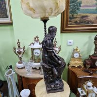 Прекрасна голяма антикварна холандска фигурална настолна лампа , снимка 6 - Антикварни и старинни предмети - 45218899