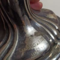 Сребърен стар масивен свещник 1937 год- 612 грама., снимка 9 - Други ценни предмети - 45416683