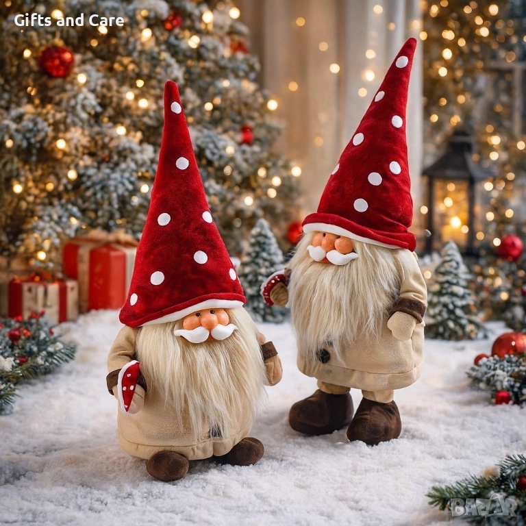 Коледен гном с гъбка за декорация, снимка 1