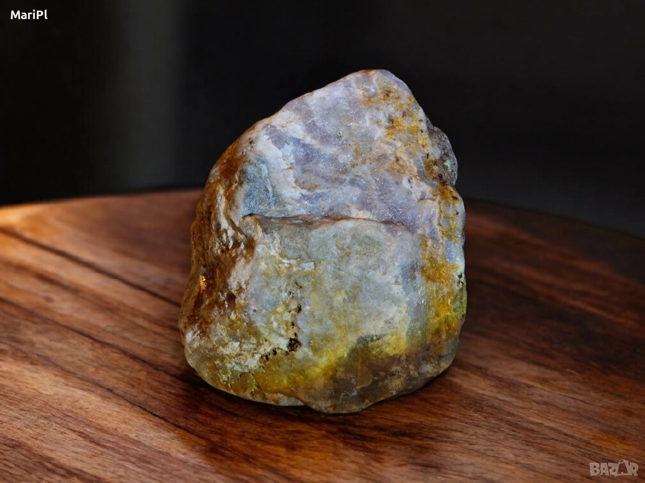 РОДОПСКА СКУЛПТУРА – Уникален суров плазмен ахат, снимка 1