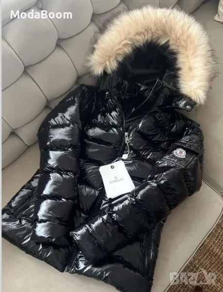 Moncler дамско черно дълго зимно яке, снимка 1