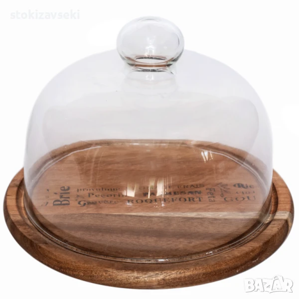 Дървена дъска с капак от стъкло, снимка 1
