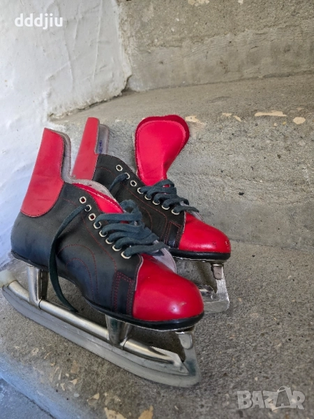 стари ретро кожени кънки за лед, снимка 1