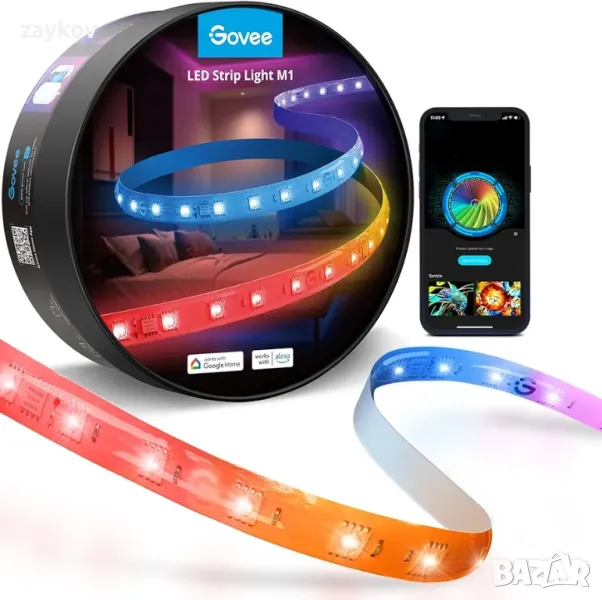 Govee RGBIC LED Strip Lights M1 with Matter, 16,4 фута WiFi LED светлини за шкаф, телевизор, легло , снимка 1