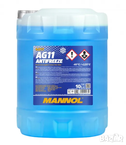 Антифриз MANNOL Antifreeze AG11 (-40°C) Longterm, 10л, снимка 1