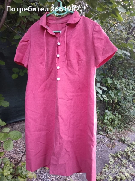 Красива макси рокля/туника с бели копчета, снимка 1