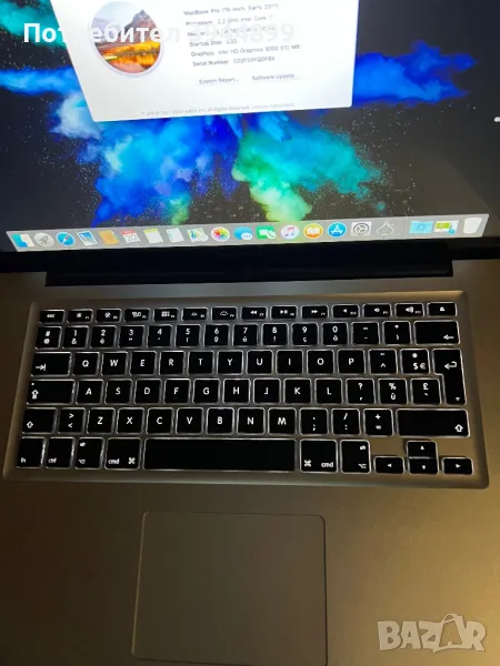 MacBook pro 15 2011 i7 2,2 Ghz 1gb video, снимка 1