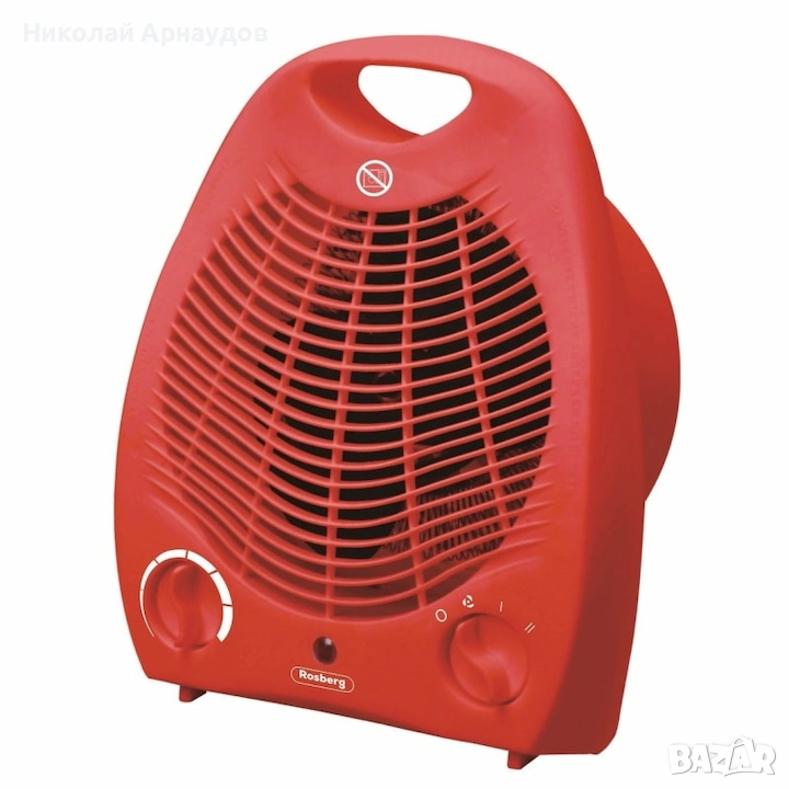 Вентилаторна печка Rosberg R51970G, 2000W, 3 степени, Термостат, Хладък въздух, Червен, снимка 1