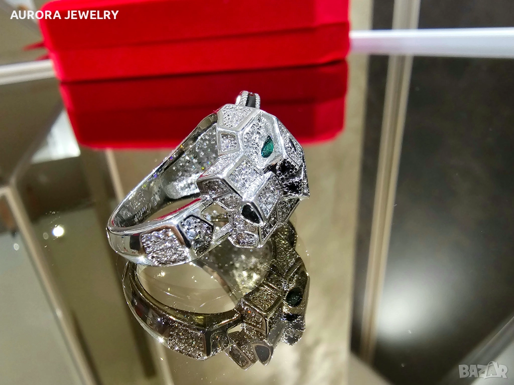 CARTIER Panthere de Cartier Big White Gold Diamonds Пръстен, снимка 1