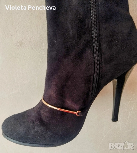 Велурени ботуши 38 номер , снимка 1
