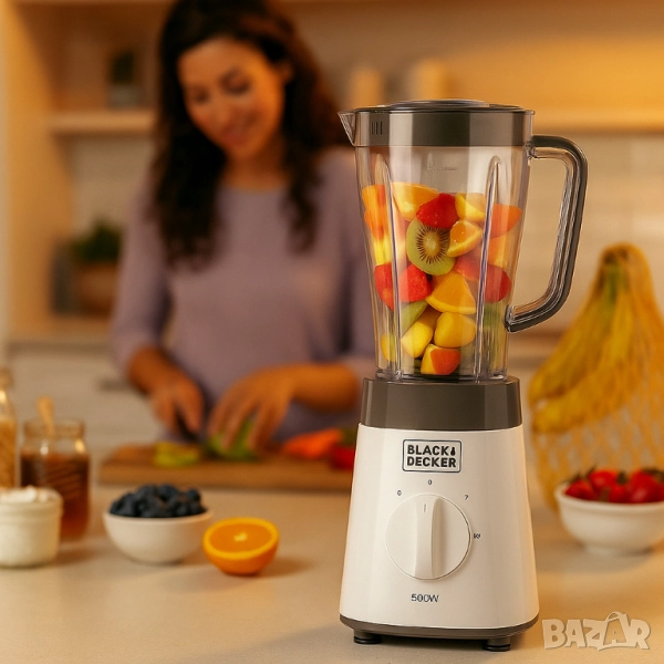 Блендер Black&Decker BXJB500E, 500W, 1.5 л, 2 скорости, Функция Pulse, снимка 1
