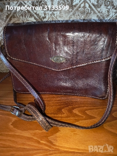 Италианска чанта от естествена кожа, винтидж. За ценители на уникати. , снимка 1