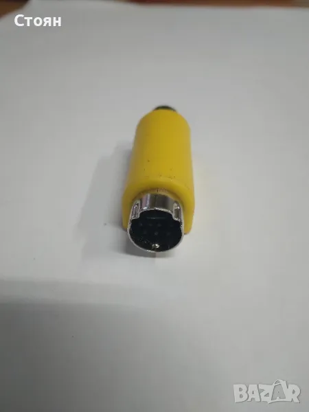 Преходник S-VIDEO Mini Din8 мъжки към RCA женски , снимка 1