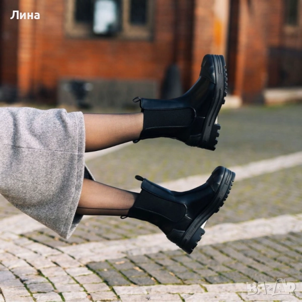 Дамски ботуши/ боти  тип челси, черни WS-BG01, снимка 1