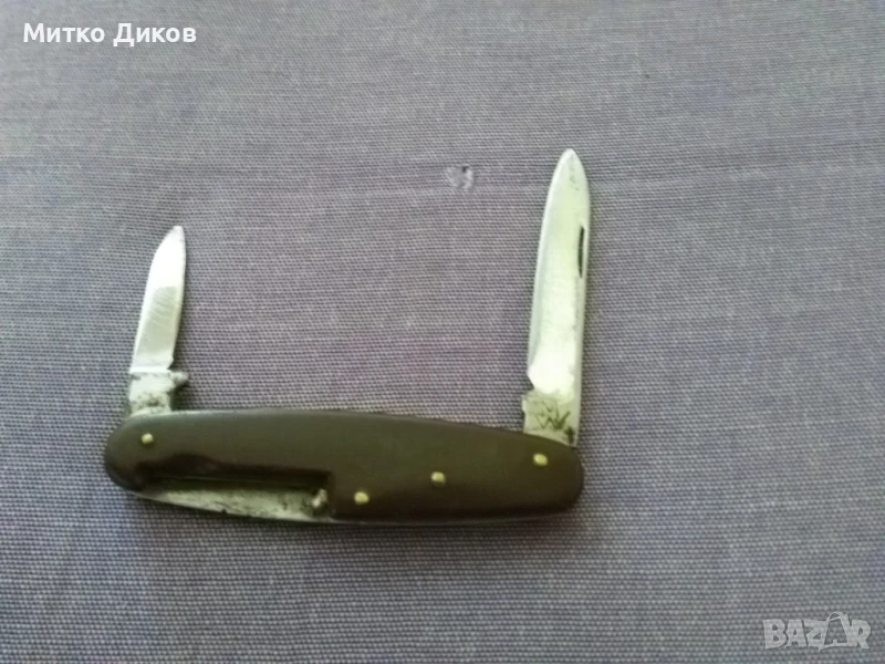 "M W" Rostfrei German c.1940's Pocket Knife немско ножче винтидж 80х62 мм острие без луфт, снимка 1