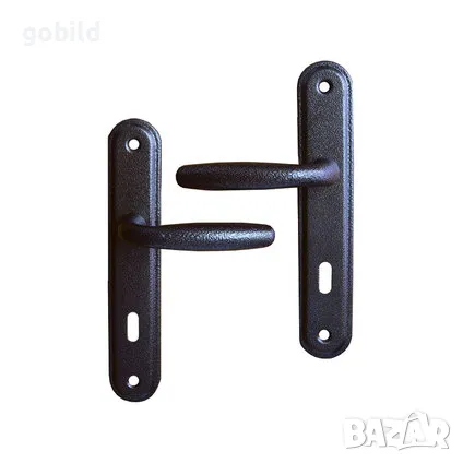 НАЙ НИСКА ЦЕНА!!! Дръжки врата комплект Yale Дека цял шилд 90мм БДС - цвят шагрен, снимка 1