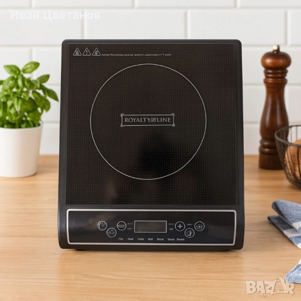 Преносим индукционен котлон Royalty Line EIP-2000.1 - 2000W, 7 режима на готвене, снимка 1