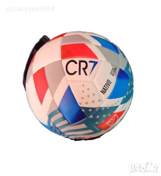 CR7 Футболна топка Кристиано Роналдо RONALDO 7  Бяло Синя 2025г, снимка 1