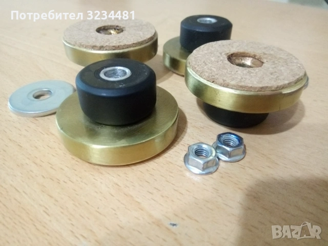 Продавам комплект месингови  крачета струговани и полирани - 4 броя !, снимка 2 - Ресийвъри, усилватели, смесителни пултове - 53590661